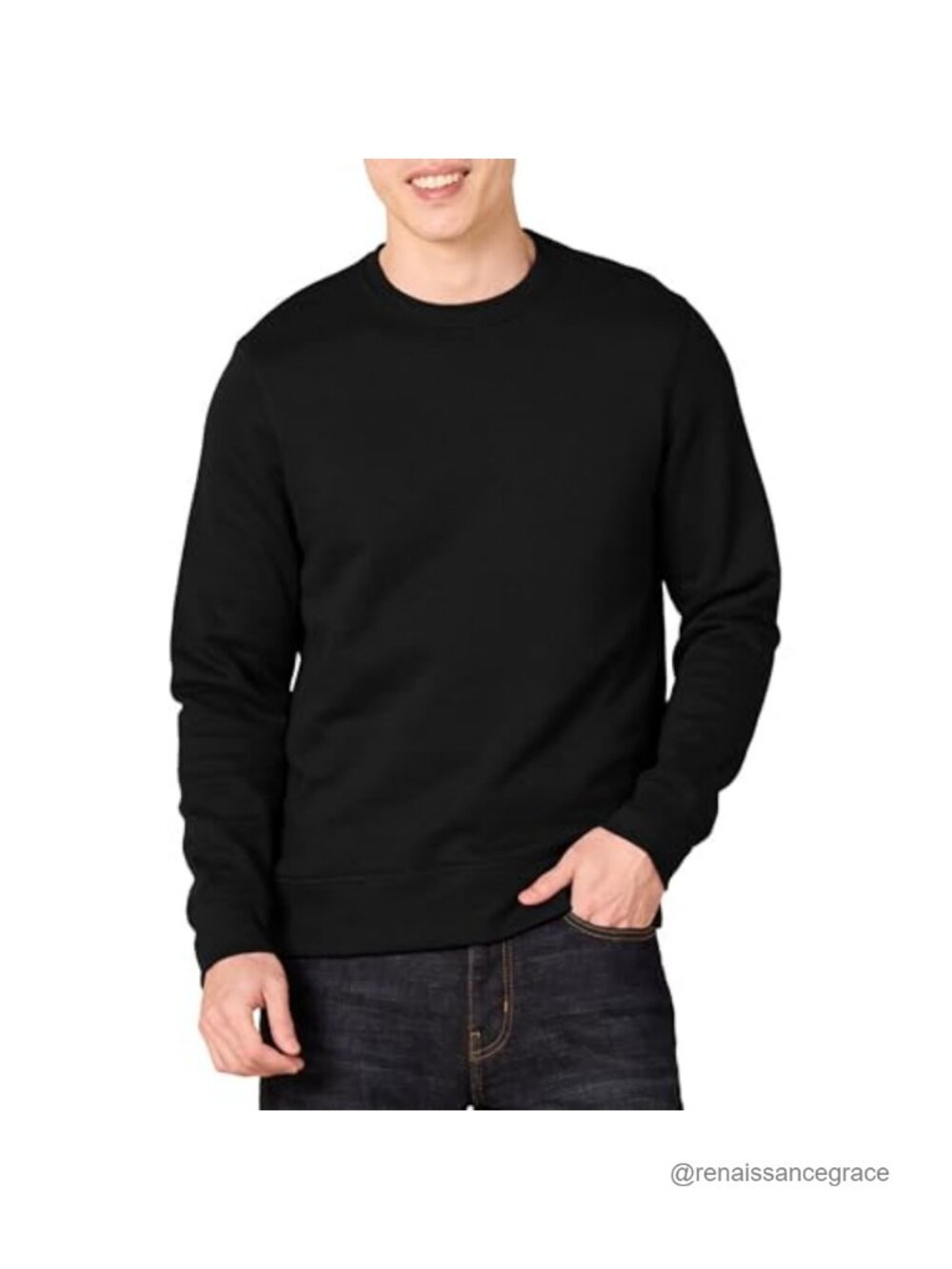 Men's Crewneck Fleece Sweatshirt Regular Fit Cotton Polyester